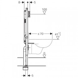Bati-support Elément Geberit Duofix pour WC suspendu, 114 cm, avec chasse d'eau à encastrer Sigma 8 cm