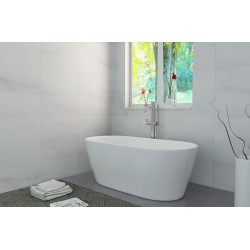Vrijstaand bad in acryl 160 x 75 x 60cm met badwaste Wit