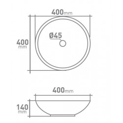 Banio Design Artemis Opbouwkom 40x40x14 cm - Wit | Banio badkamer