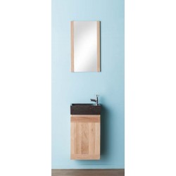 Wastafelmeubel Banio-Janko Wit met spiegel en wasbak - 60x38,8x21,7 cm