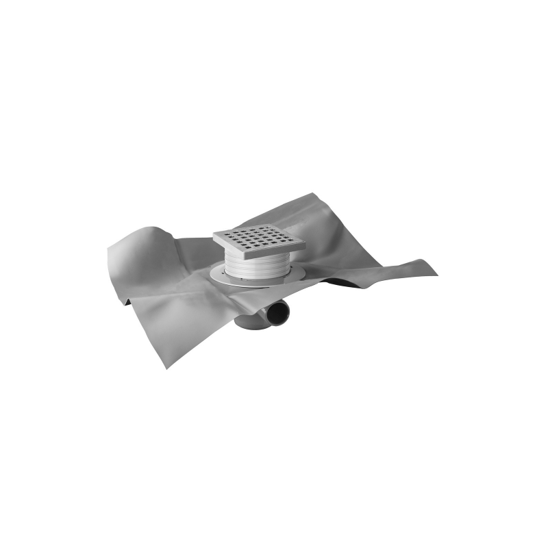 Banio-Toba H ABS Afvoerputje met doek van 180x200 cm Horizontale aansluiting - Inox