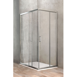 Ponsi Douchewand met hoekinstap schuifdeur 80x100 cm - Banio badkamer