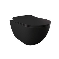 Banio Design Hangtoilet met bijpassende zitting - Mat zwart