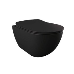 Banio Hangtoilet Rimless met rvs sproeier - Mat zwart | Banio badkamer