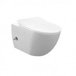 Banio Design ophang wc rimoff met rvs sproeier en koud water kraan - Wit  | Banio