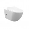 Banio Design ophang wc rimoff met rvs sproeier en koud water kraan - Wit  | Banio
