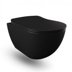 Geberit Pack systemfix Banio Design Hangtoilet rimless zwart mat en zwarte toets | Banio