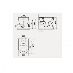 copy of Geberit Duofix vrijstaande wc pack hangtoilet rimless mat wit met sproeier en wit toets compleet