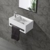 Banio fontein toilet rechthoek met handdoekrek kraangat links 35,6x20,3cm wit