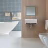 Banio fontein toilet rechthoek met handdoekrek kraangat rechts 35,6x20,3cm wit
