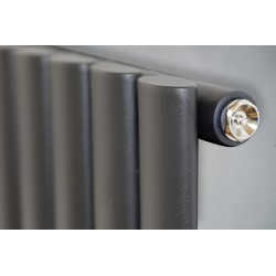 Banio ovaal verticaal designradiator single - 180x47,2cm 790w mat zwart