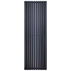 Banio ovaal verticaal designradiator double - 180x59cm 2050w mat zwart