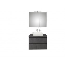 Pelipal badkamermeubel met spiegelkast en opbouwwastafel BaliHPL80 - donkergrijs