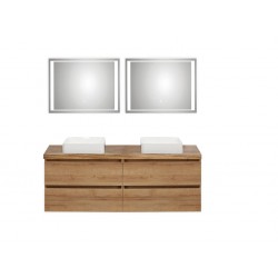 Pelipal badkamermeubel met luxe spiegel en opbouwwastafel BaliHPL159 - licht eiken