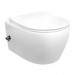Cuvette wc suspendu rimless avec fonction bidet robinet avec eau froid blanc