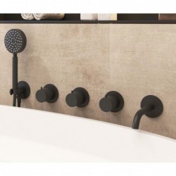 Banio Plus inbouw badkraan met 20cm uitloop zwart mat