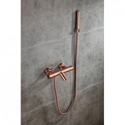 Banio Copper thermostatische badkraan met handdouche geborsteld koper