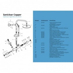 Banio Copper complete opbouw 20cm regendouche met thermostaatkraan geborsteld koper