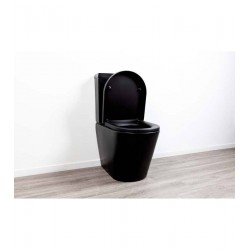 Banio zeko staande toilet Rimless met zitting en Geberit binnenwerk - Mat zwart
