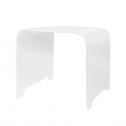 Witte Banio Kruk voor Douche en Badkamer - Solide Oppervlak (31x38x38cm)