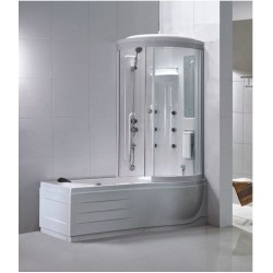 Gecombineerde Banio badkuip en douche met schuifdeur 170x85x218 cm veiligheidsglas 6 mm rechts