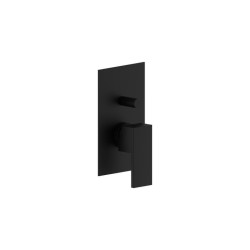 Ponsi inbouw vierkante regendouche 25cm met rechthoekige handdouche en mengkraan 2 wegen Italia R - mat zwart